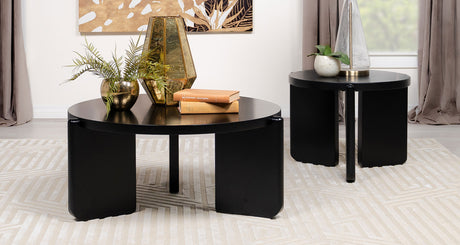Furniture City Houma - Coaster - Cordova 2-piece Solid Wood Coffee and End Table Set Black - 709678-S2