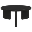 Furniture City Houma - Coaster - Cordova Round Solid Wood Coffee Table Black - 709678