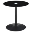 Furniture City Houma - Coaster - Ganso Round Metal End Table With Tempered Glass Top Black - 709687
