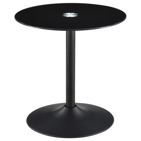 Furniture City Houma - Coaster - Ganso Round Metal End Table With Tempered Glass Top Black - 709687