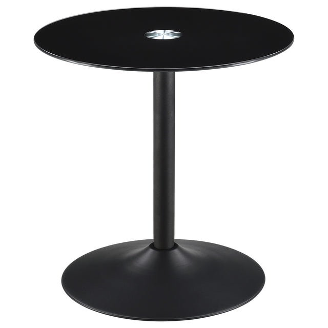Furniture City Houma - Coaster - Ganso Round Metal End Table With Tempered Glass Top Black - 709687