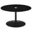 Furniture City Houma - Coaster - Ganso Round Metal Coffee Table With Tempered Glass Top Black - 709688