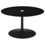 Furniture City Houma - Coaster - Ganso Round Metal Coffee Table With Tempered Glass Top Black - 709688