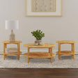 Furniture City Houma - Coaster - Camillo 3-piece Round Coffee and End Table Set Maple  - 709698-S3