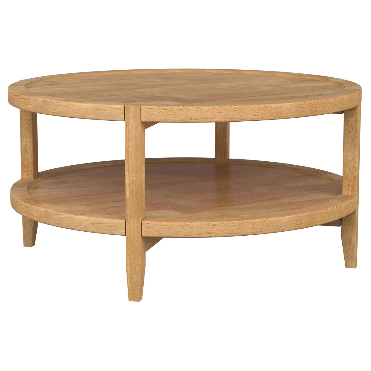 Furniture City Houma - Coaster - Camillo Round Solid Wood Coffee Table Maple Brown - 709698