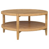 Furniture City Houma - Coaster - Camillo Round Solid Wood Coffee Table Maple Brown - 709698