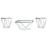 Brittania 3-piece Square Coffee and End Table Set Nickel