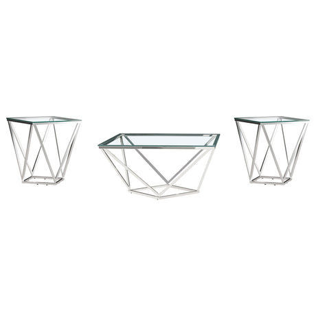 Brittania 3-piece Square Coffee and End Table Set Nickel