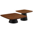 Furniture City Houma - Coaster - Eason 2-piece Coffee Table Set Walnut and Black - 710010