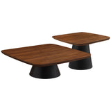 Furniture City Houma - Coaster - Eason 2-piece Coffee Table Set Walnut and Black - 710010