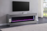 Furniture City Houma - Coaster - Vallerie 71-inch TV Stand with Visual Flame Box Grey Mirror - 710021
