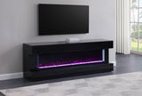 Furniture City Houma - Coaster - Vallerie 71-inch TV Stand with Visual Flame Box Black - 710022