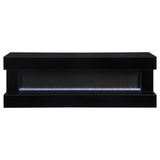 Vallerie 71-inch TV Stand with Visual Flame Box Black