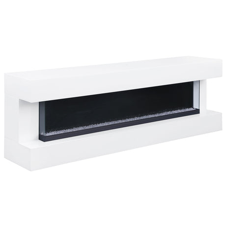 Furniture City Houma - Coaster - Vallerie 71-inch TV Stand with Visual Flame Box White - 710023