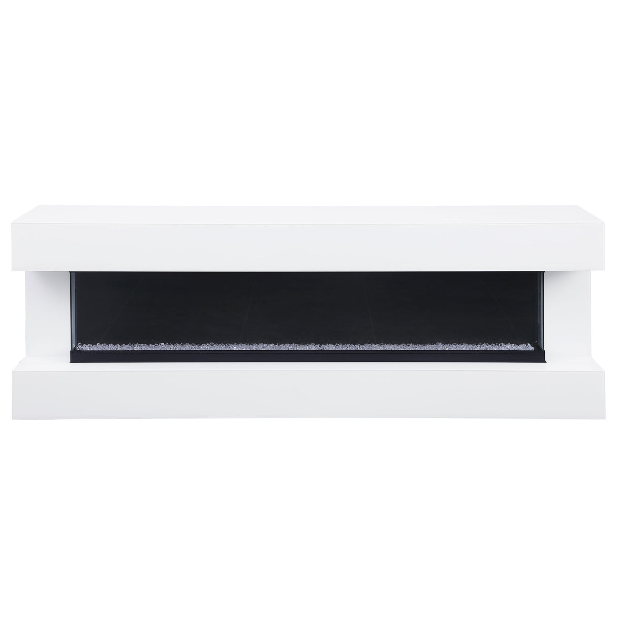 Vallerie 71-inch TV Stand with Visual Flame Box White