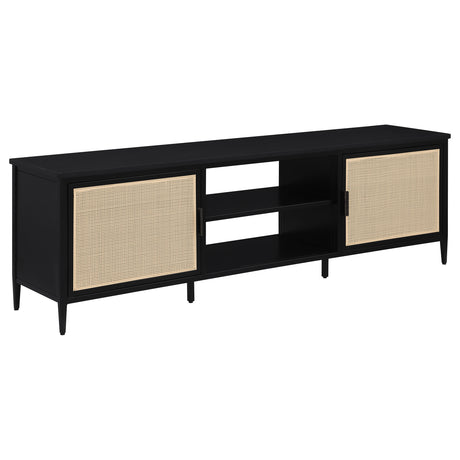 Furniture City Houma - Coaster - Amherst 2-door 70-inch Metal TV Stand Media Console Black - 710034
