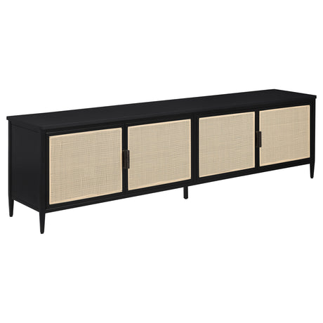 Furniture City Houma - Coaster - Amherst 4-door 78-inch Metal TV Stand Media Console Black - 710035