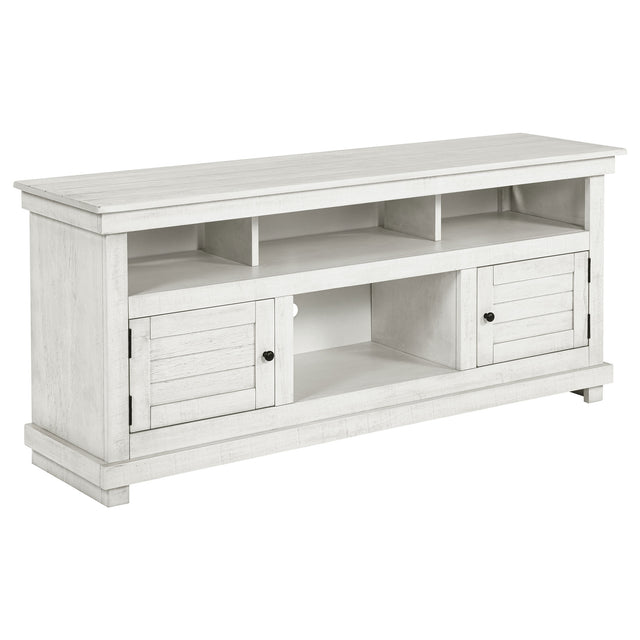 Furniture City Houma - Coaster - Payne 60-inch TV Stand Media Console Distressed White - 710052