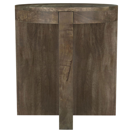Furniture City Houma - Coaster - Kinkaid Round Solid Mango Wood End Table Brown - 710137