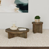Furniture City Houma - Coaster - Kinkaid 2-piece Solid Wood Coffee and End Table Set Brown - 710138-S2