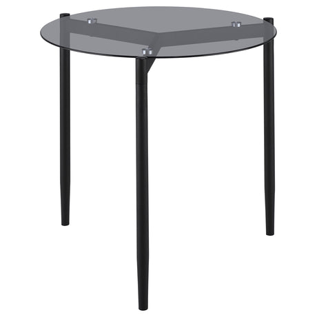 Furniture City Houma - Coaster - Rosalie Round Smoked Glass Top End Table Grey - 710167