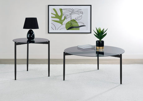 Furniture City Houma - Coaster - Rosalie 2-piece Round Coffee and End Table Set Grey - 710168-S2