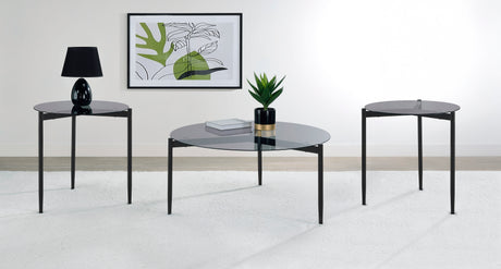 Furniture City Houma - Coaster - Rosalie 3-piece Round Coffee and End Table Set Grey - 710168-S3