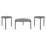 Rosalie 3-piece Round Coffee and End Table Set Grey