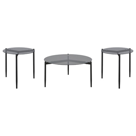 Rosalie 3-piece Round Coffee and End Table Set Grey