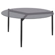 Furniture City Houma - Coaster - Rosalie Round Smoked Glass Top Coffee Table Grey - 710168