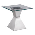 Furniture City Houma - Coaster - Jenny Glass Top Stainless Steel Side End Table Chrome - 710207