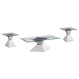 Furniture City Houma - Coaster - Jenny 3-piece Rectangular Coffee and End Table Set Chrome - 710208-S3