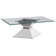Furniture City Houma - Coaster - Jenny Glass Top Stainless Steel Coffee Table Chrome - 710208
