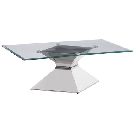 Furniture City Houma - Coaster - Jenny Glass Top Stainless Steel Coffee Table Chrome - 710208
