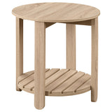 Furniture City Houma - Coaster - Fowler 1-shelf Round Engineered Wood Side End Table Natural - 710287