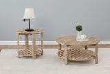 Furniture City Houma - Coaster - Fowler 2-piece Round Coffee and End Table Set Natural - 710288-S2