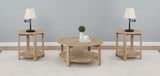 Furniture City Houma - Coaster - Fowler 3-piece Round Coffee and End Table Set Natural - 710288-S3