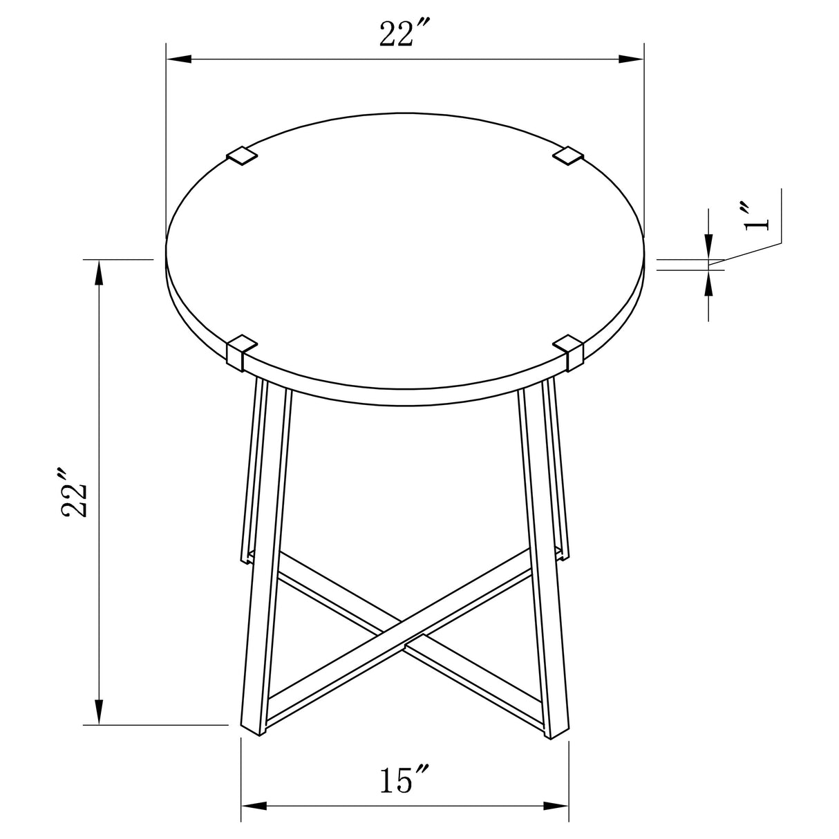 Marcus 2-piece Round Coffee and End Table Set Light Brown