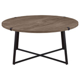 Marcus 3-piece Round Coffee and End Table Set Light Brown
