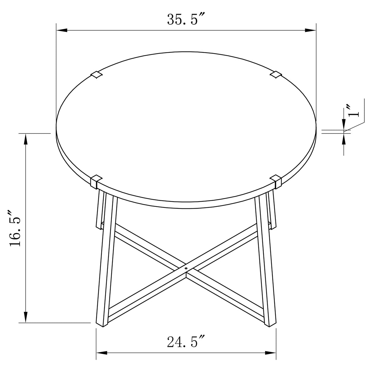 Marcus 3-piece Round Coffee and End Table Set Light Brown