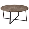 Furniture City Houma - Coaster - Marcus Round Engineered Wood Coffee Table Light Brown - 710298