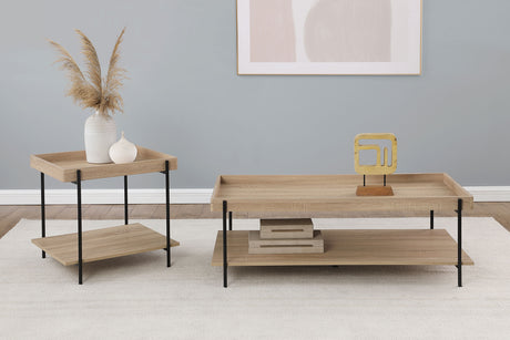 Furniture City Houma - Coaster - Fallon 2-piece Rectangular Coffee and End Table Set Natural - 710308-S2