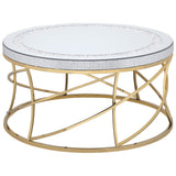 Furniture City Houma - Coaster - Elise Round Mirror Top Stainless Steel Coffee Table Gold - 710368