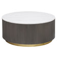 Furniture City Houma - Coaster - Jason Round Marble Top Coffee Table White and Charcoal - 710418