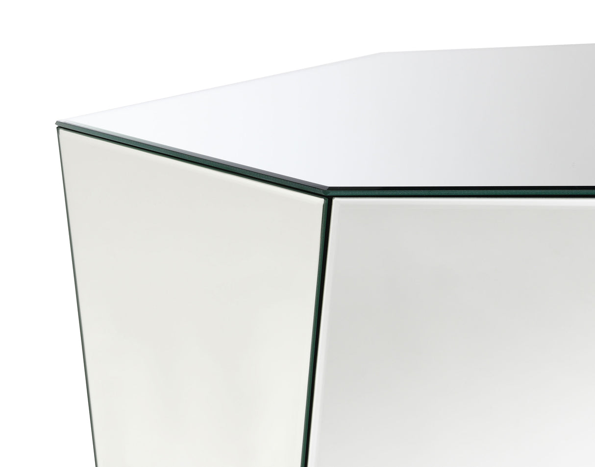 Capella 2-piece Mirrored Coffee and End Table Set Silver