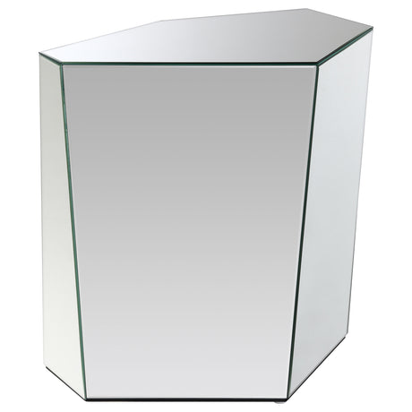 Furniture City Houma - Coaster - Capella Mirrored Abstract Geometric End Table Silver - 710447