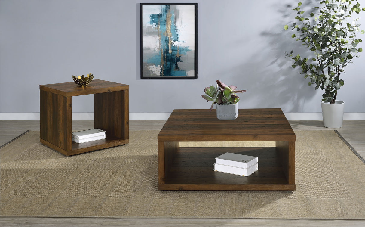 Furniture City Houma - Coaster - Frisco 2-piece Coffee and End Table Set Dark Pine - 710508-S2
