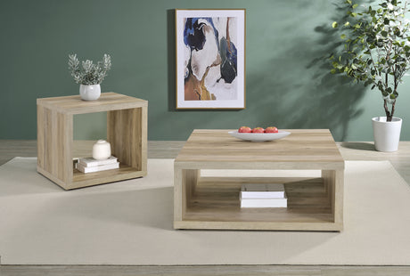 Furniture City Houma - Coaster - Frisco 2-piece Coffee and End Table Set Distressed Pine - 710518-S2