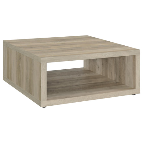 Furniture City Houma - Coaster - Frisco Square Engineered Wood Coffee Table Distressed Pine - 710518