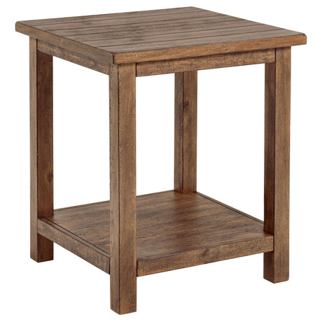 Furniture City Houma - Coaster - Payne Wood End Table with Shelf Distressed Brown - 710546